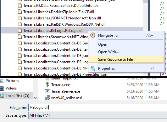 "Export ReLogic.dll" "Export ReLogic.dll"